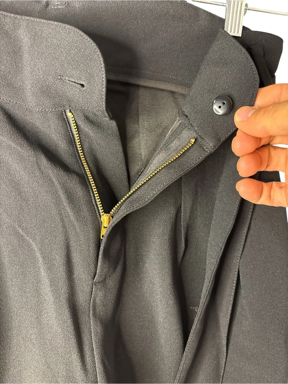 Sezane Black Paperbag Waist Chinos with Tie Belt